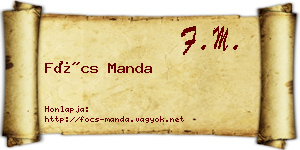 Föcs Manda névjegykártya